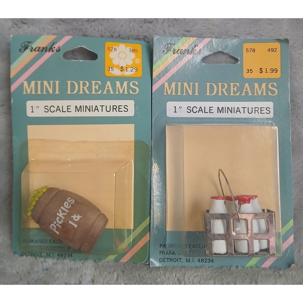 Franks Mini Dreams Vintage Dollhouse Miniatures‎ Pickle Barrel Milk Crate